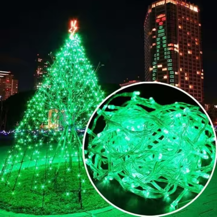 30M 300 Luces LED de Hadas Carnaval Boda Iluminación de Jardín Interior Al Aire Libre, Luces de Cadena LED Luces de Hadas de Árbol Guirnalda de Decoración de Árbol de Navidad, Verde - 1