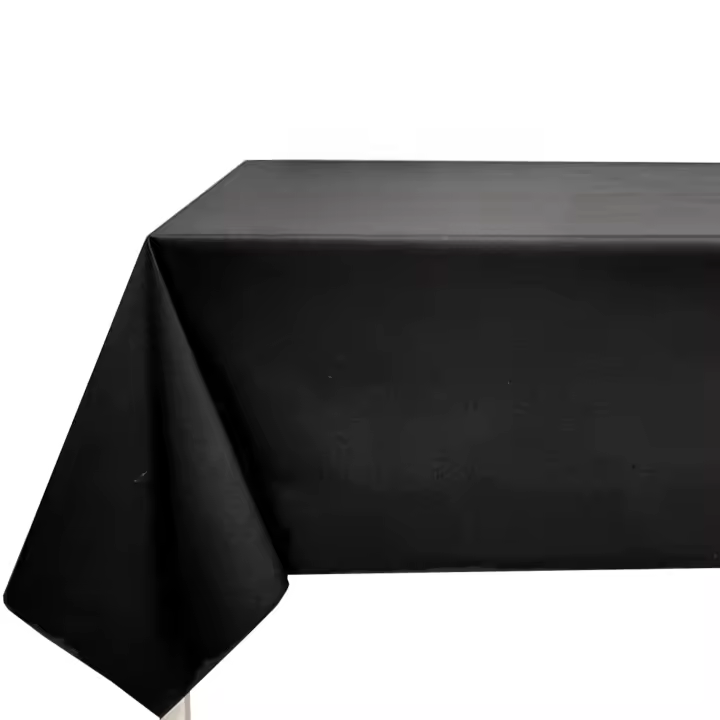 Mantel de tela antimanchas, Liso, Para mesa rectangular, Fácil de limpiar, Lavable, Impermeable, Ideal para el hogar interior y exterior, Negro,DAL2420 - 1
