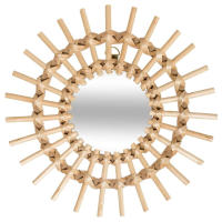 STARLEY- Juego de 3 espejos redondo decorativo bambu efecto sol 28 cm, ideal para decoracion casa, habitación y salón, decoracion pared - details 4