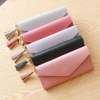Cartera Larga De Mujer 2025 Moda En Cuero PU Suave Negro Luz Gris Rojo Con Cierre De Cremallera Sección Longitud Clutch Bolsa Moneda - details 2