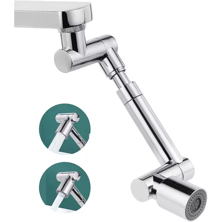 Flintronic Aerador de torneira, 1440 ° Rotary, de pulverização Filter, ajustável 2 Modos, anti-salpicos torneira de extensor com adaptador universal, para Cozinha, Casa de Banho, fundir (FM 22/M 24) - 1