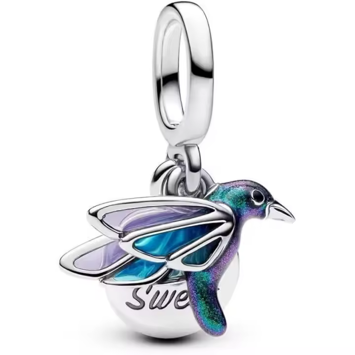 Charm colgante Pandora Moments 793746C01 Colibrí，Incluye Caja Original - 1