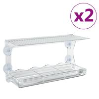 vidaXL Comedero de pájaros para ventanas (2 unidades) acrílico 30x12x15 cm - details 1