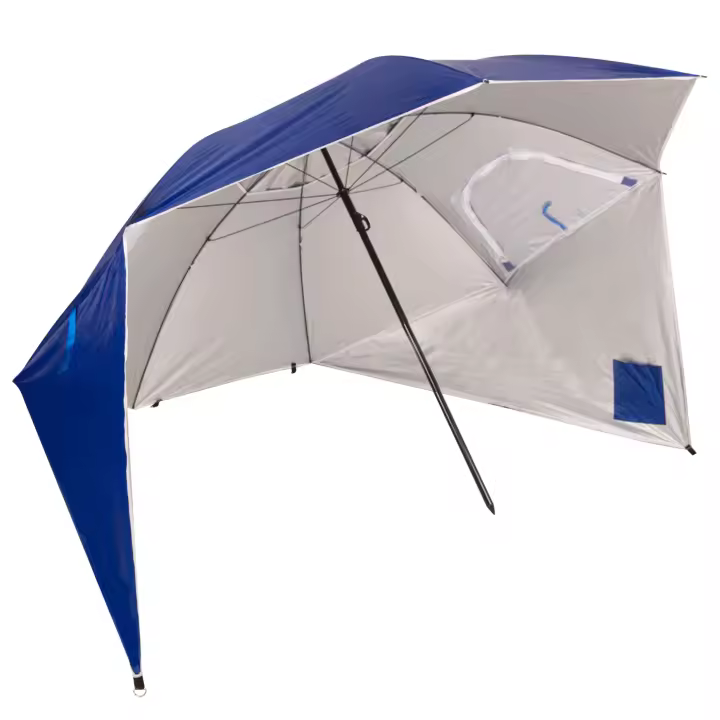 AKTIVE, Sombrilla playa grande, 240 cm, Protección UV50, Mástil acero, Regulable en altura, Tejido poliéster, Funda transporte, Sombrilla para la playa, Sombrillas grandes, Sombrilla playa grande - 1