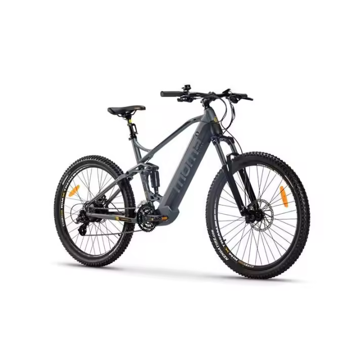 Moma Bikes Bicicleta Electrica, EMTB-27.5", Full Suspension, SHIMANO 24v & Doble Frenos Disco Hidráulicos, Bateria Integrada Ion Litio 48V 13Ah (Talla L-XL) - 1