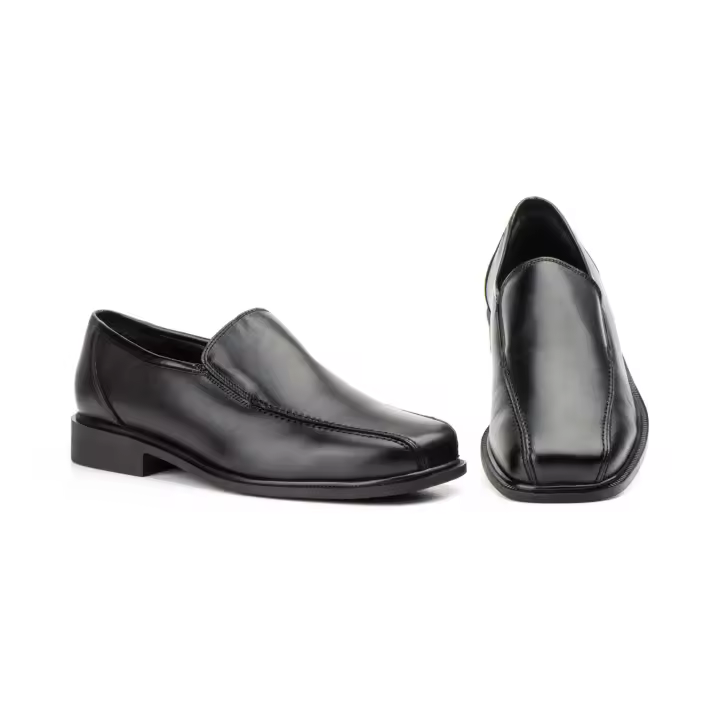Mº1216 Negro Hecho en España Zapatos Hombre Piel Negro Elásticos Numeración: 39-46 Marca: Calidad Zapatos de hombre tipo mocasín con elásticos laterales Material exterior de piel mestizo negro Material forro interior textil acolchado transpi - 1