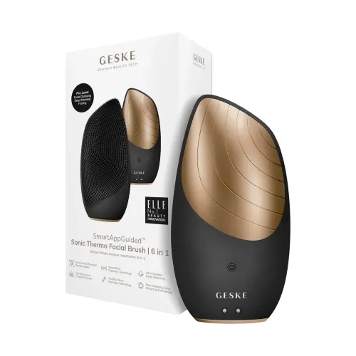 GESKE Cepillo limpiador y masajeador facial Sonic Thermo 6 en 1 - Black Gold - 1