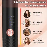 Rizador de Pelo Negro - Con Conductores de Calor de Cerámica de 31mm o Más, Ajuste de Temperatura en 4 Velocidades, Calentamiento Rápido, Cableado (220V, 35W) - Ideal para Cabello Largo - details 4