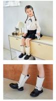 Botas Negras Brillantes Para Niñas 2024 Con Cierre Lateral Y Cordón Alta Comodidad Antideslizantes Talla True to Size Para Niños Estilo Británico Casual - details 11