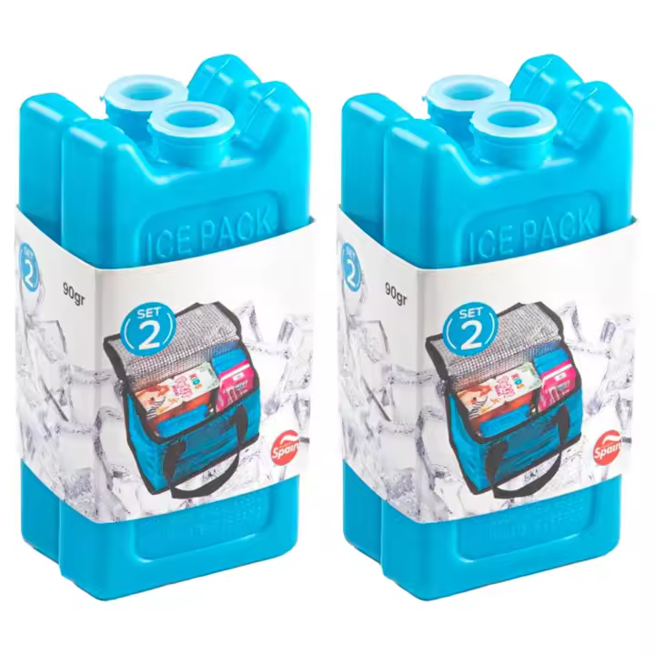 Tradineur - Pack de 4 Acumuladores de Frío N.º 2 - 90 G - Fabricado en Plástico - Ideal para mantener la temperatura en tu nevera portátil - 11 x 5,5 x 3 cm - 1