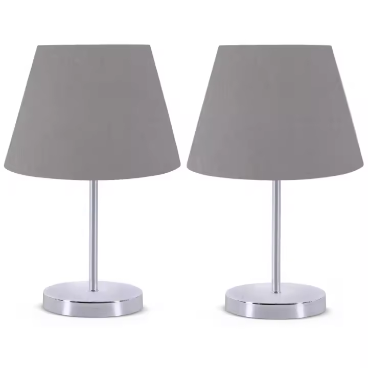 Lámpara de Noche Gris Wellhome 37 Cm PVC Metal E27 IP2-0 Máx. 60W - 1