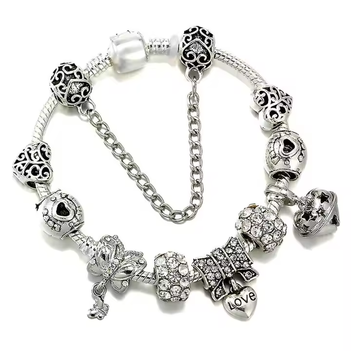 Pandora Plata Style Charm Bracelet Women's Diy Pendant Bracelet 8 - 1