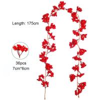 Guirnalda De Navidad Artificial De Bayas Rojas 175cm/190cm Planta Artificial Para Decoración De Hogar Arbol De Navidad Adorno De Boda Colgante - details 12