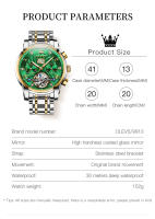 Reloj De Pulsera Hombre OLEVS Automático Mecánico Tourbillon Luminoso Impermeable Con Correa De Acero Inoxidable Estilo Negocios - details 9