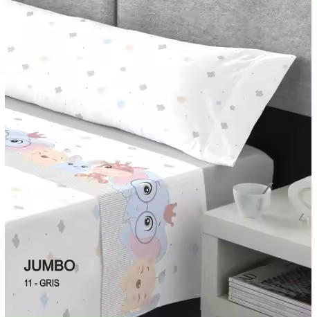 Sabana Coralina Infantil Kabely Kids ( Catotex) modelo Jumbo Gris - 1