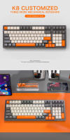 Teclado Mecánico De Juegos Inalámbrico K8 Con Retroiluminación Hot Swappable Bluetooth 2.4G Y Cableado Rojo Lineal Para PS4 PC Win Mac Gamer - details 14