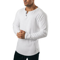 Camiseta De Manga Larga Para Hombre Estilo Hip Hop Casual Fitness Musculado Cuello V Ajustada Algodón Sport Gym - details 8