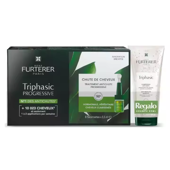 Rene Furterer Triphasic Progressive 8 Ampollas 3 Meses + Regalo - 1