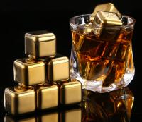 Cubos De Hielo Dorados En Acero Inoxidable Para Ratas De Vino Rojo Con Frío Rápido Y Calmante Artificio De Hielo Para Vino Rojo - details 4