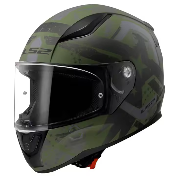 Casco de Moto Integral LS2 FF353 Rapid II Thunderbirds Matt Verde Militar - 1