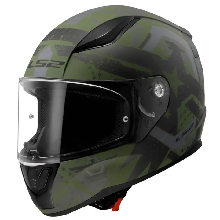 Casco de Moto Integral LS2 FF353 Rapid II Thunderbirds Matt Verde Militar - 1