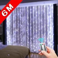 3x3m Cortina De Navidad Con Luz Faeira USB Y Control Remoto Decoración De Ventana LED Para Año Nuevo Fiesta De Navidad - details 5