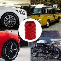 tapas de válvulas universales de aluminio, a prueba de polvo para autos, SUV, bicicletas, camiones y motocicletas (rojas) - details 2