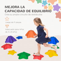 Outsunny Piedras de Equilibrio para Niños Apilables Bloques de Equilibrio Antideslizante Estilo Estrella de Mar de 11 Piezas para Coordinación y Desarrollo del Equilibrio Interior Exterior - details 6