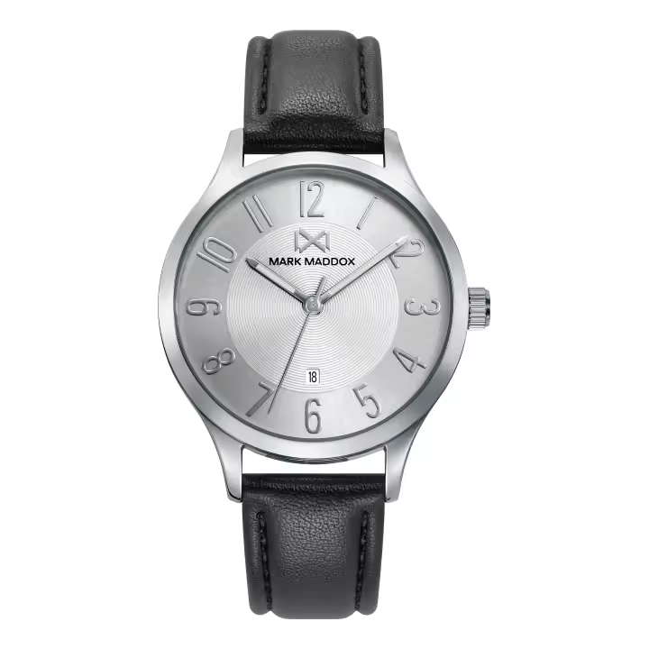 Mark Maddox Mark Maddox  channel three steel needles and black leather strap MC7122-05  , para Mujer - 1