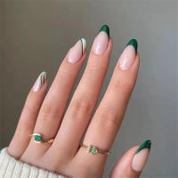 24Pcs Set Uñas Postizas De Acrílico Blancas Con Borde Ovaladas Adhesivas Fáciles De Usar Y Quitar Cubierta Total De Uñas - details 33
