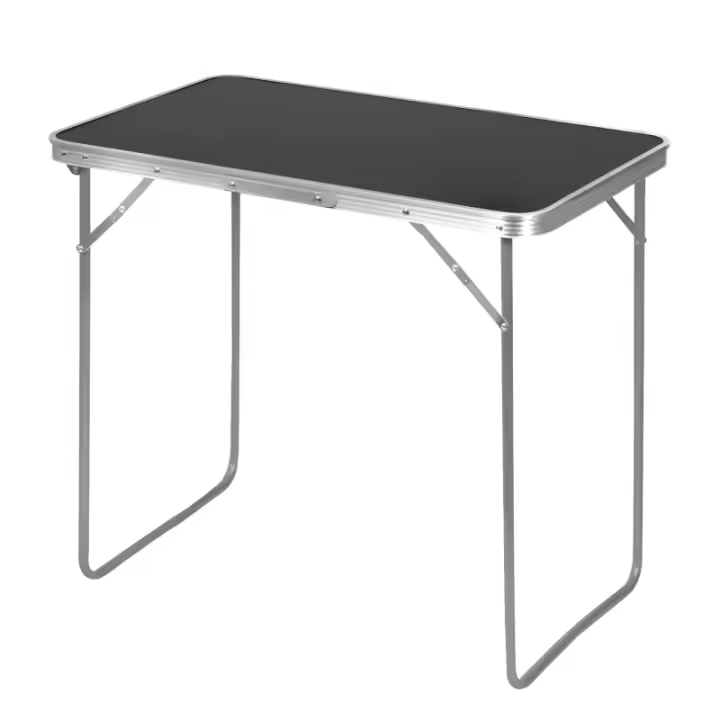 STARLEY-Mesa de Camping Plegable,Mesa plegable en Madera MDF y Acero para acampar,Picnic, jardín,playa,Largo 70 cm x Ancho 50 cm,Blanco,Negro - 1