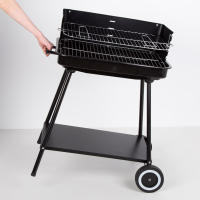 Aktive - Barbacoa portátil 55x43x82 cm, parrillas acero inoxidable ajustables en 4 alturas, incorpora paredes cortavientos, bandeja inferior auxiliar, asa lateral transporte, barbacoa con ruedas, barbacoas de carbón, barbacoas jardín - details 5