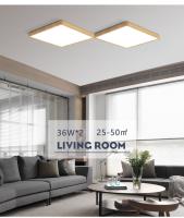 Lámpara De Techo Inteligente Tuya 36W Diseño De Madera LED Con Control De Voz Alexa Google Iluminación Para El Hogar - details 10