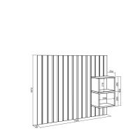 Skraut Home, Cabecero con mesitas, Listones Decorativos, 133x3x107cm, Cama de 80,90,110cm, Varios colores disponibles - details 3