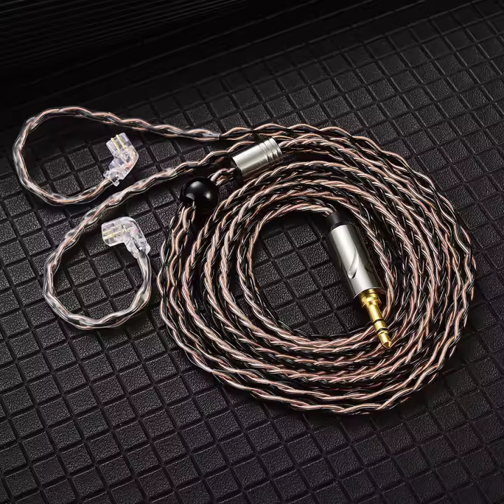 QKZ T1 KZ Auriculares Con Cable Platinado En 8 Hilo 0.75MM 2Pin Cable De Actualización HiFi Cable De Earphone 3.5MM DJ - 1