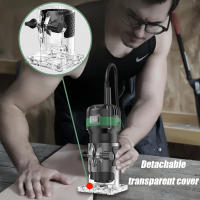 Máquina de tallado de carpintería eléctrica de 800W máquina de tallado de carpintería de 6 velocidades máquina de tallado de borde eléctrico herramienta de corte de borde bricolaje 6.35 fresadora， - details 9