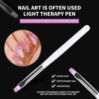 3 Pcs Pluma De Terapia Plana Para Uñas Herramienta Profesional De Gel UV Pincel Para Dibujar Y Extender Uñas Con Cepillo De Manicura - details 0