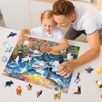 Rompecabezas De Madera Adulto Oceano - Pequeños Animales Creativos - Regalo Ideal Para Familia Y Niños - Dificultad Alta - details 4