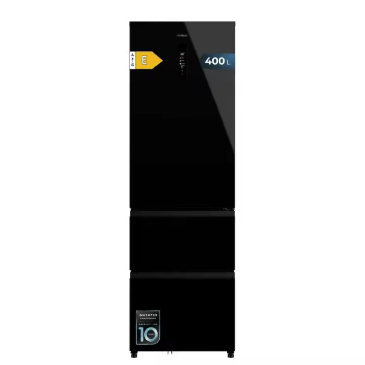 Cecotec Frigorífico puerta francesa Bolero CoolMarket Combi FD 400 Black Glass E - 1