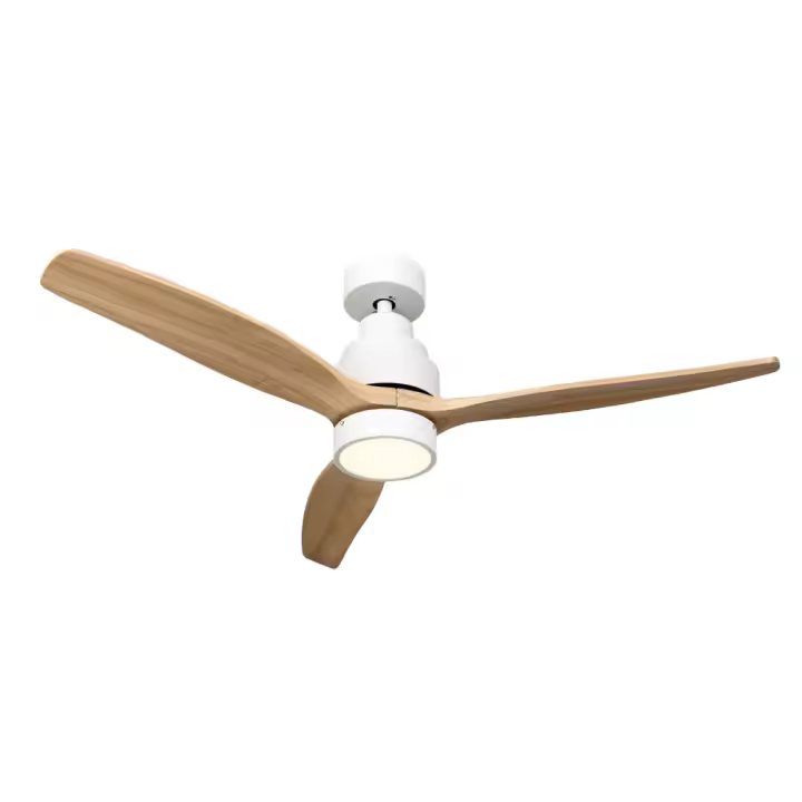 Mellerware - Ventilador Brizy Bright 2025 | Ventilador de Techo con Luz LED y Mando a Distancia | Estilo Madera Clara | Motor DC Silencioso | Ideal para Todo el Año - 1