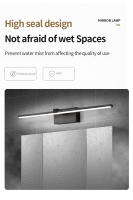 Lámpara De Espejo LED Para Baño Impermeable Luz De Maquillaje En Blanco Y Negro Soporte De Aluminio Longo Iluminación Interior Para Inodoro - details 2