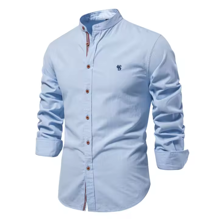 Primavera y verano nuevas camisas de negocios de moda para hombres camisas de manga larga de color sólido de moda japonesa casual de algodón y lino para hombres en hermosos tamaños - 1