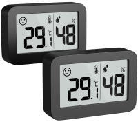 Sensor De Temperatura Y Humedad Digital LCD 2pcs Medidor Para Interior De La Casa Termómetro Y Higrómetro Estilo De Soporte Para Pared Y Suelo - details 8
