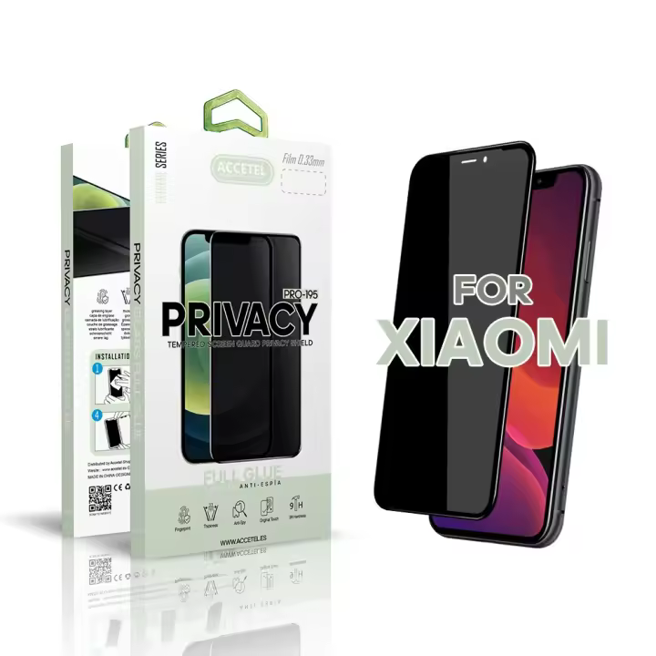 Protector Cristal Privacidad Anti-Espía - Xiaomi Mi 12 Lite Negro - 1