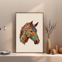 Rompecabezas De Madera En Forma De Caballo De Color Caja De Regalo Personalizada Jigsaw Puzzle De Animales Para Interacción Familiar Regalo Único Para Mayores - details 5