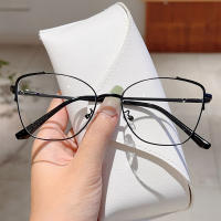 Gafas De Moda Coreana KAMMPT Para Mujer Estilo Retro Ovaladas Con Marco De Metal Bloqueo De Luz Azul Accesorio Decorativo - details 4
