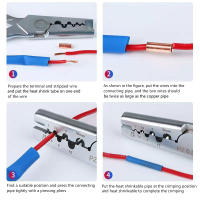 Kit De Conectores De Tubo De Cobre Pequeño Con Terminales Y Ferrules 250pcs Incluye Alicate De Crimpado Para Cableado Eléctrico - details 3