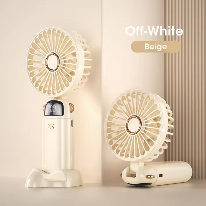 Ventilador de mano portátil, dispositivo de 5 velocidades, multifuncional, plegable, Pequeño, Eléctrico, With Cordón para el cuello, novedad de 2024 - 1