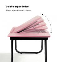 Mesa perezosa multifuncional, Mesa plegable portátil multifuncional de una pieza para cama, mesa de cama plegable portátil, escritorio de ordenador ajustable en altura con portavasos para cama y oficina - details 1