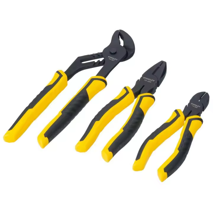 STANLEY Juego de 3 Alicates Control Grip - Agarre Cómodo y Preciso para Diversas Aplicaciones | Incluye Alicates de Alta Calidad para un Manejo Seguro | Modelo STHT0-74471 - 1